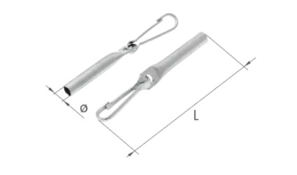 Capat cablu cu carabina, 6 mm