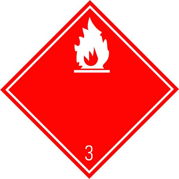 Placa Eticheta ADR Suport Aluminiu Pericol Transport Lichide Inflamabile Clasa 3a, 300x300mm ( 30x30cm )