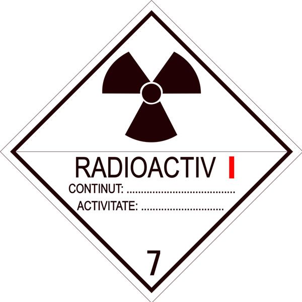 Eticheta ADR Autocolanta Pericol Transport Materiale Radioactive Clasa 7A, 300x300mm ( 30x30cm )