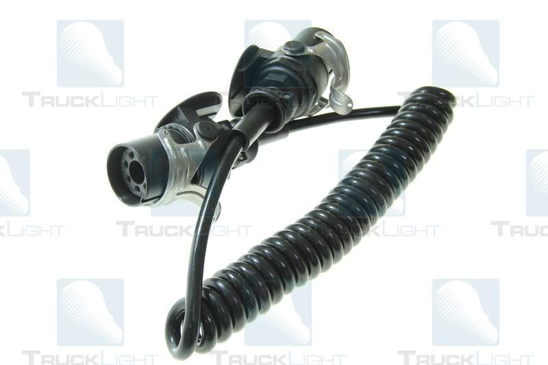 Cablu Electric Spiralat, ABS, 5 Pini Tip Mama, Feminin, 24V, Din Plastic, TRUCKLIGHT