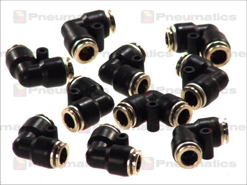 Conectori Furtun Aer, Cupla Rapida, Profil L, Diametru 8mm, Metal-Plastic, Set 10 Bucati