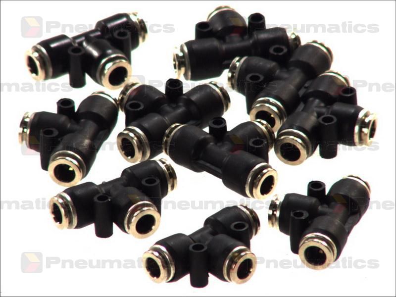 Conectori Furtun Aer, Cupla Rapida, Profil T, Diametru 6mm, Metal-Plastic, Set 10 Bucati