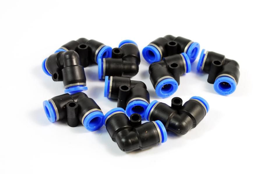 Conectori Furtun Aer, Cupla Rapida, Profil L, Diametru 8-8mm, Plastic, Set 10 Bucati