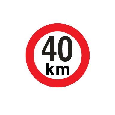 Autocolant, Indicator, Sticker Limitare, Limitatoare Viteza 40 km/h, Diametru 20 cm ( 200 mm )