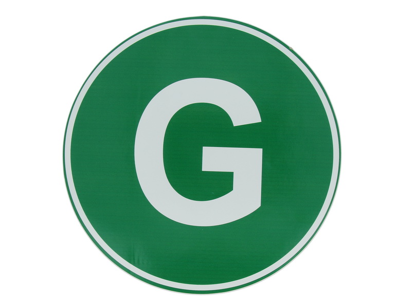Eticheta, Autocolant Litera G, Autocolant Camion Litera G, Diamentru 22 cm (220 mm)