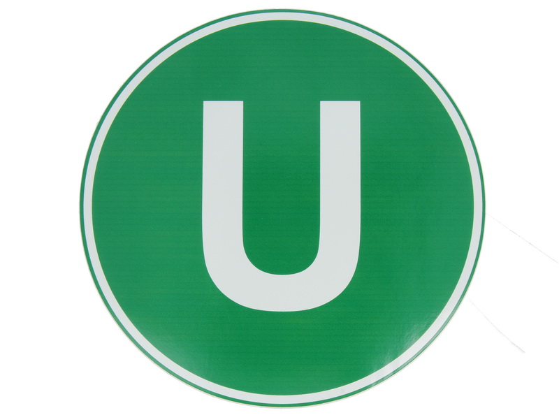 Eticheta, Autocolant Litera U, Autocolant Camion Litera U, Diamentru 22 cm (220 mm)