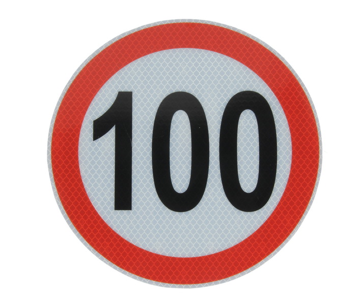 Autocolant Limitatoare Viteza Reflectorizant 100 km/h, Diametru 20 cm ( 200 mm )