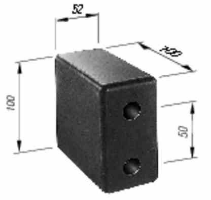 [RPR 2781] Tampon Cauciuc, Remorca, Dreptunghiular 100x52x100mm (10x5.2x10cm)