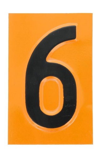 [RPR 2693] Indicator ADR Cifra 6, Interschimbabila Folosita La Placa Europeana ADR, 8 x 12.4 cm ( 80 x 124 mm )