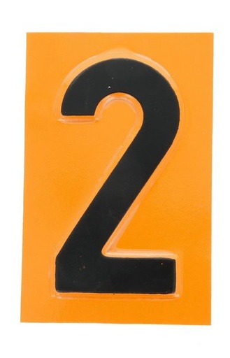[RPR 2689] Indicator ADR Cifra 2, Interschimbabila Folosita La Placa Europeana ADR, 8 x 12.4 cm ( 80 x 124 mm )