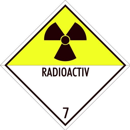 [RPR 2676] Placa Eticheta ADR Suport Aluminiu Pericol Transport Materiale Radioactive Clasa 7D, 300x300mm ( 30x30cm )