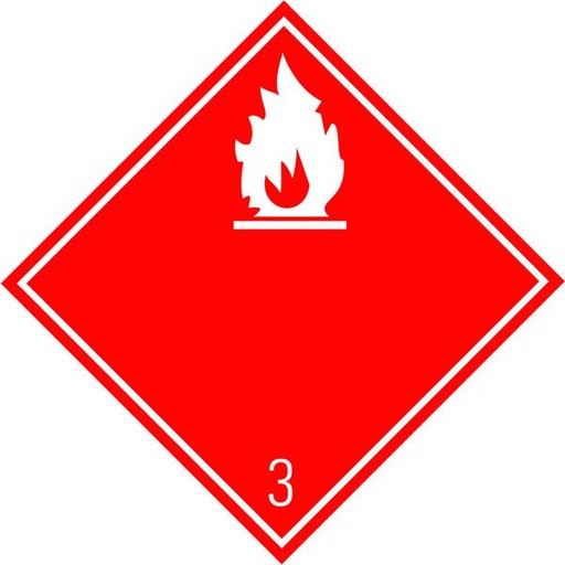 [RPR 2671] Placa Eticheta ADR Suport Aluminiu Pericol Transport Lichide Inflamabile Clasa 3a, 300x300mm ( 30x30cm )