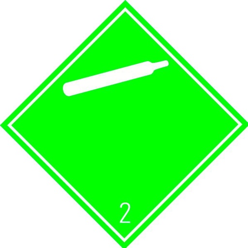 [RPR 2670] Placa Eticheta ADR Suport Aluminiu Pericol Transport Gaze Neinflamabile Netoxice Clasa 2.2a, 300x300mm ( 30x30cm )