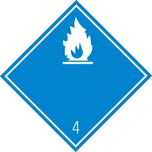 [RPR 2643] Eticheta ADR Autocolanta Pericol Transport Substante Care In Contact Cu Apa Degaja Gaze Inflamabile Clasa 4.3 a, 300x300mm ( 30x30cm )