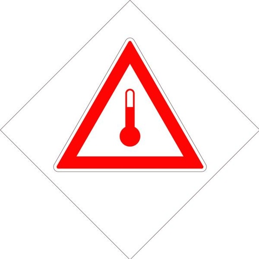 [RPR 2631] Eticheta ADR Autocolanta Pericol Transport Substante Cu Temperatura Ridicata, 300x300mm ( 30x30cm )