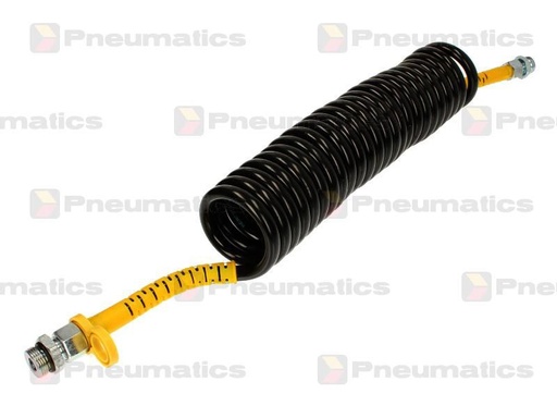 [RPR 2258] Furtun Aer, Poliuretanic, Spiralat, M22x1,5mm, 4.5m, Negru