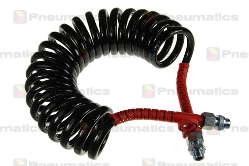 [RPR 2251] Furtun Aer, Poliuretanic, Spiralat, M22x1,5mm, 4.5m, Negru