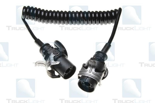 [RPR 2209] Cablu Electric Spiralat, EBS / ABS, 7 Pini Mama, Feminini, 24V, 4m, Din Plastic, TRUCKLIGHT