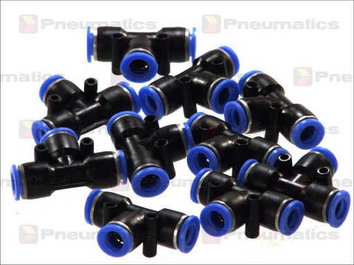 [RPR 1455] Conectori Furtun Aer, Cupla Rapida, Profil T, Diametru 10mm, Plastic, Set 10 Bucati