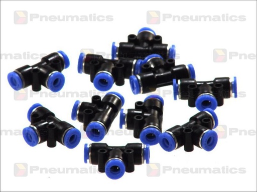 [RPR 1453] Conectori Furtun Aer, Cupla Rapida, Profil T, Diametru 6mm, Plastic, Set 10 Bucati