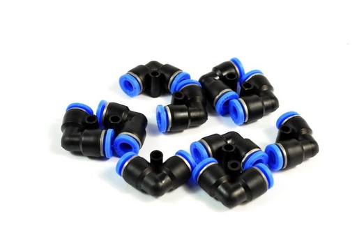 [RPR 1437] Conectori Furtun Aer, Cupla Rapida, Profil L, Diametru 6-6mm, Plastic, Set 10 Bucati
