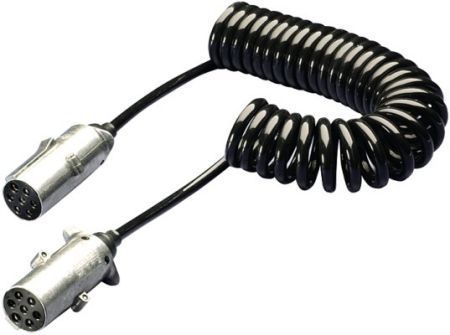 [RPR 2201] Cablu Electric Spiralat, Tip N 7/24V, 7 Pini Tip Mama, Feminin, 4m, Din Metal, JAEGER