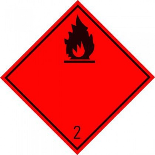 [RPR 3960] Autocolant ADR, Clasa 2.1, Transport Gaze Inflamabile, 300x300mm