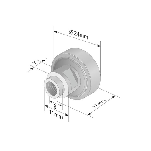 [RD609WK] Rola culisare prelata, Fi 24mm