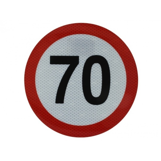 [RPR 3418] Autocolant reflectorizant Clasa I limitator de viteza 70 km/h cu diametru de 20 cm ( 200 mm )