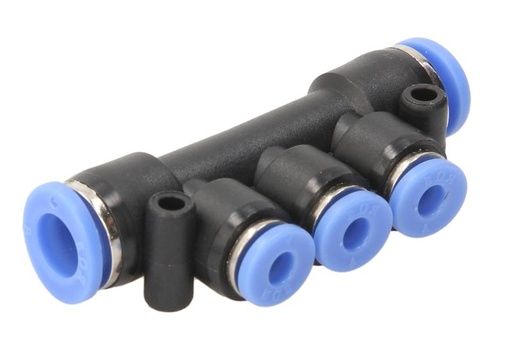 [RPR 3379] Conectori Furtun Aer, Cupla Rapida, Profil T, Diametru 8 mm/8 mm/4 mm/4 mm/4 mm, Plastic, 1 Bucata